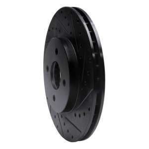 Ford Focus Brake Rotor (1) - Front Right - R1 Concepts - Drilled & Slotted - Black - `02-`04